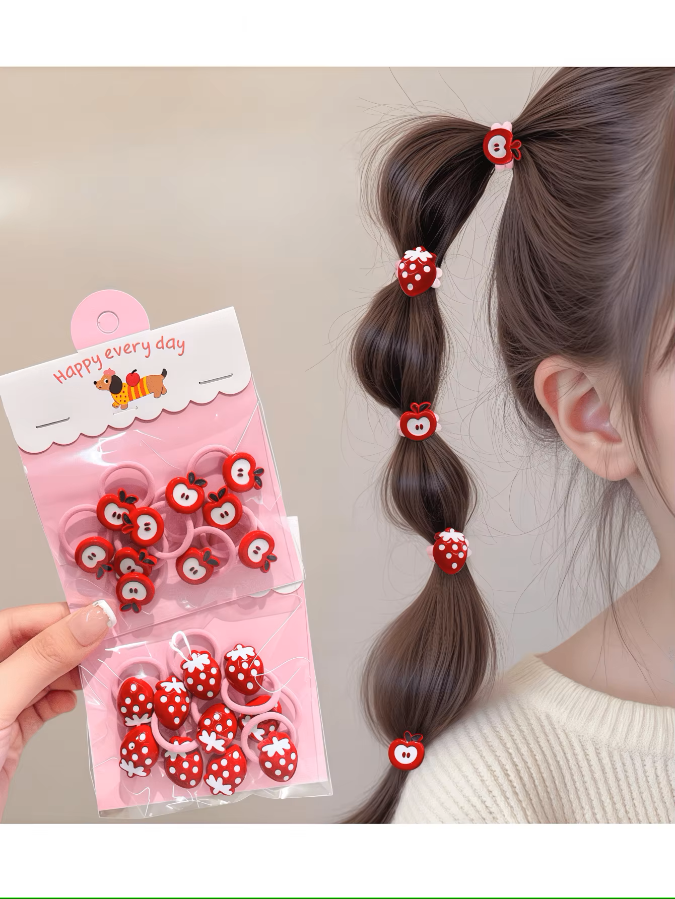 Travel Accessories For 10 Year Old Girl - 10/20pc Cute Strawberry & Apple Hair