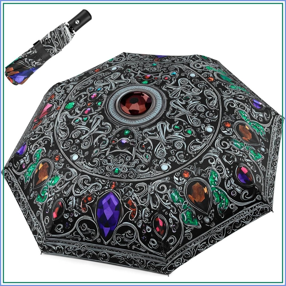 Travel Umbrella Compact - Windproof Travel Umbrella Folding Compact Automatic