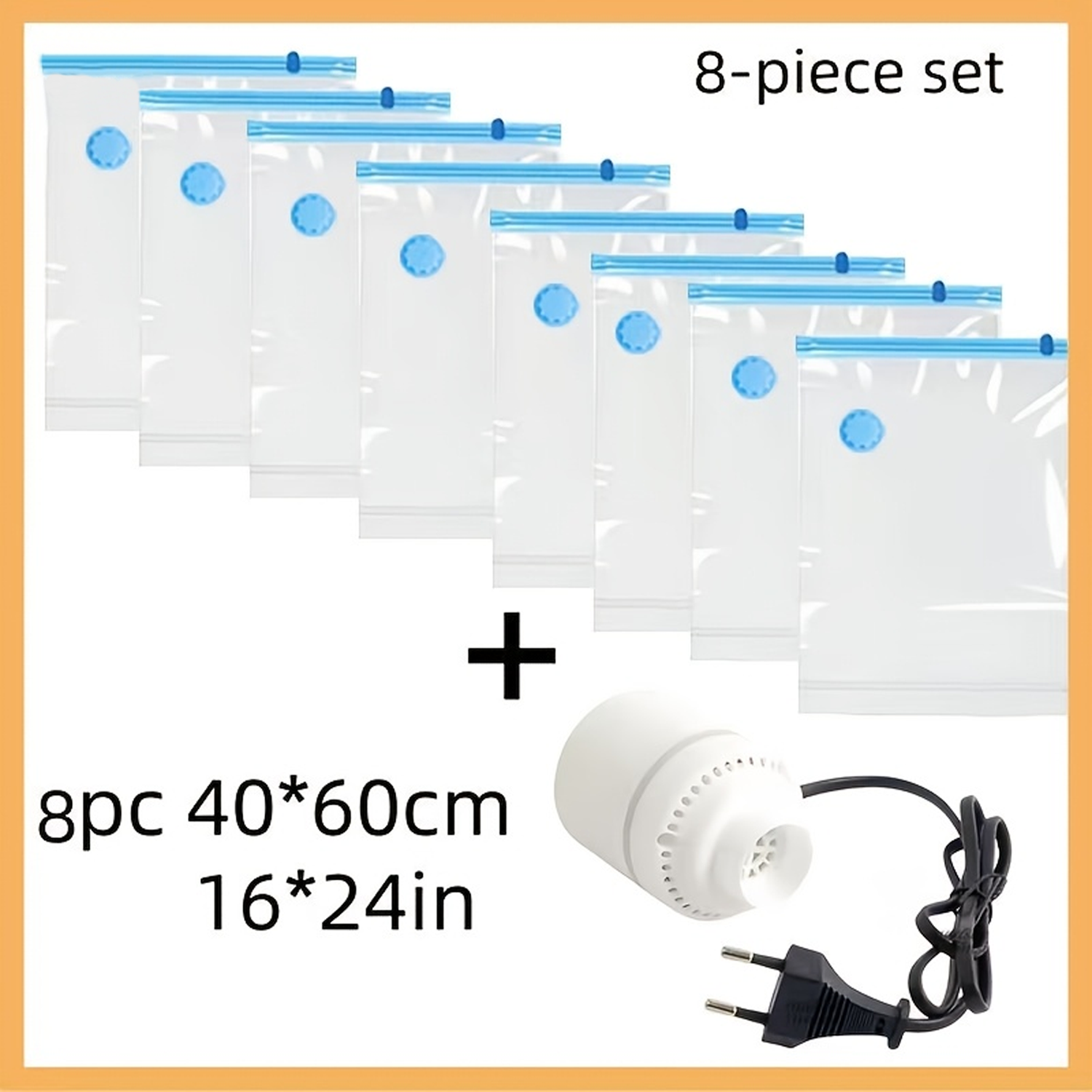 Travel Accessories Europe - European Plug Electric Pump Vacuum Bags