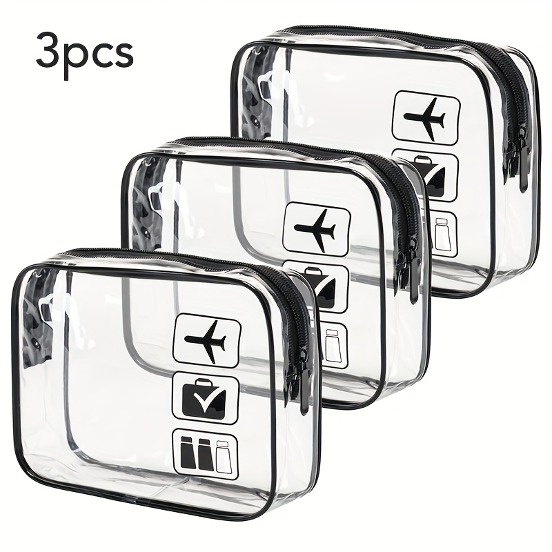 Cosmetic Pouch 3 Pcs Clear Toi - Toiletry Bag Tsa ulasan dan harga