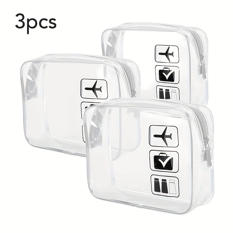 Cosmetic Pouch 3 Pcs Clear Toi - Toiletry Bag Tsa ulasan dan harga