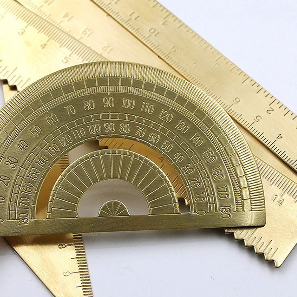 Vintage Brass Triangular Ruler - Travel Accessories Drawing ulasan dan harga