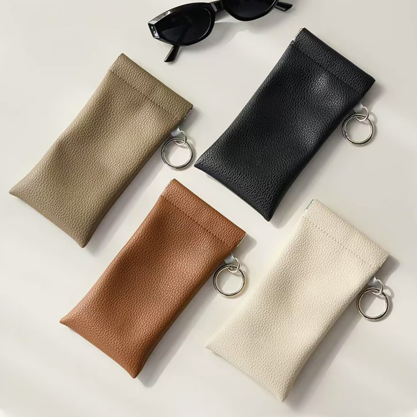 1pc PU Leather Sunglasses Pouc - Travel Accessories Pouch For Women ulasan dan harga