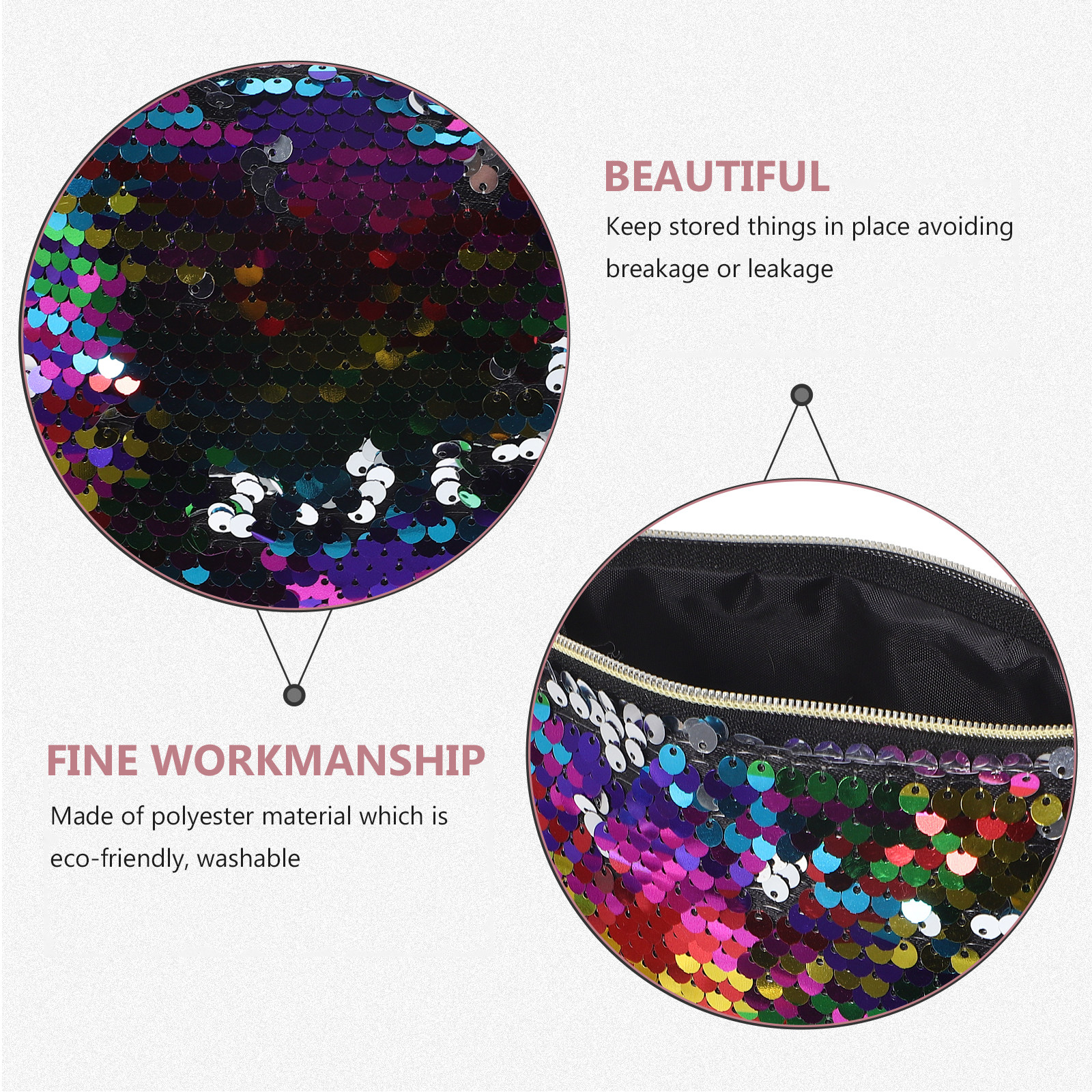 Eco Friendly Polyester Sequine - Travel Accessories Pouch For Women ulasan dan harga