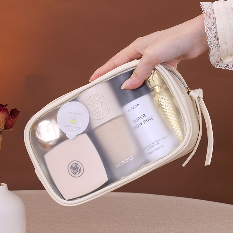 PVC Matte Semi-Transparent Cos - Toiletry Bag Tsa ulasan dan harga