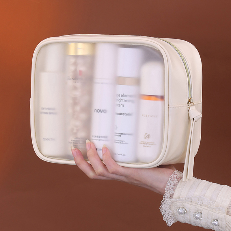 PVC Matte Semi-Transparent Cos - Toiletry Bag Tsa ulasan dan harga
