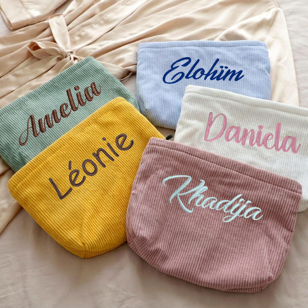 Custom Embroidered Corduroy Co - Travel Accessories Pouch For Women ulasan dan harga