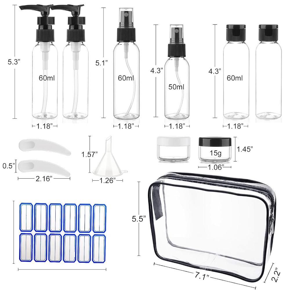 13-Pack TSA Approved Travel Bo - Toiletry Bag Tsa ulasan dan harga