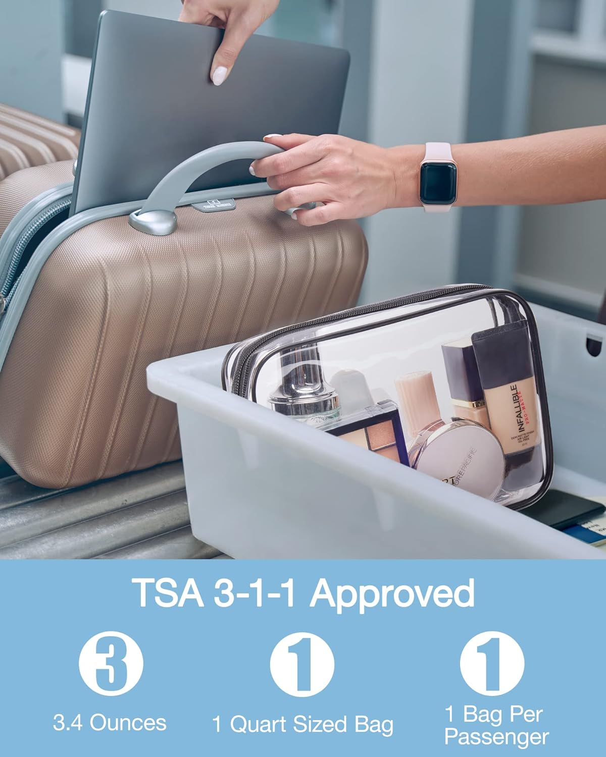 Clear Toiletry Bag, 2 Pack TSA - Toiletry Bag Tsa ulasan dan harga
