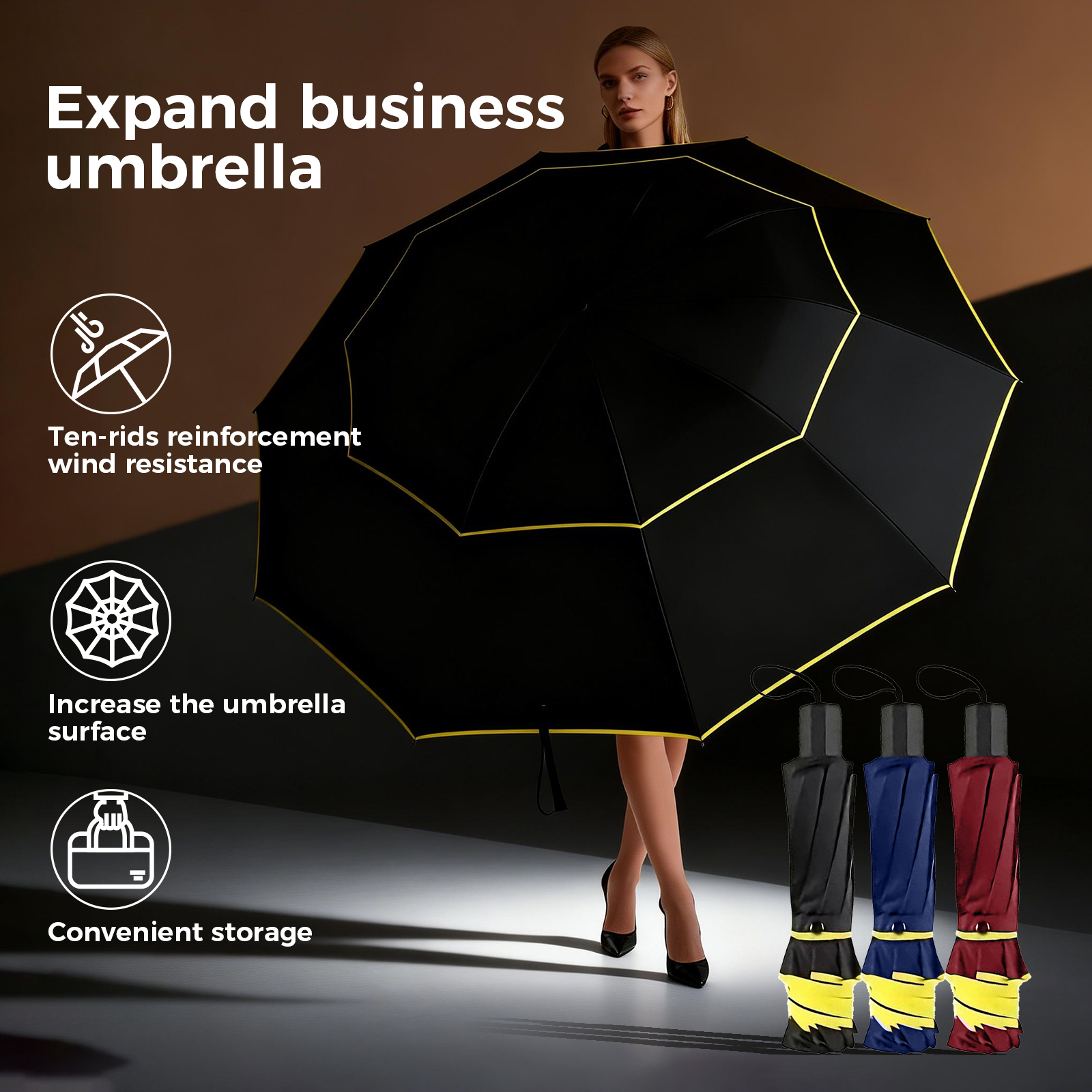 Double Strong Wind Resistant U - Travel Umbrella Compact ulasan dan harga
