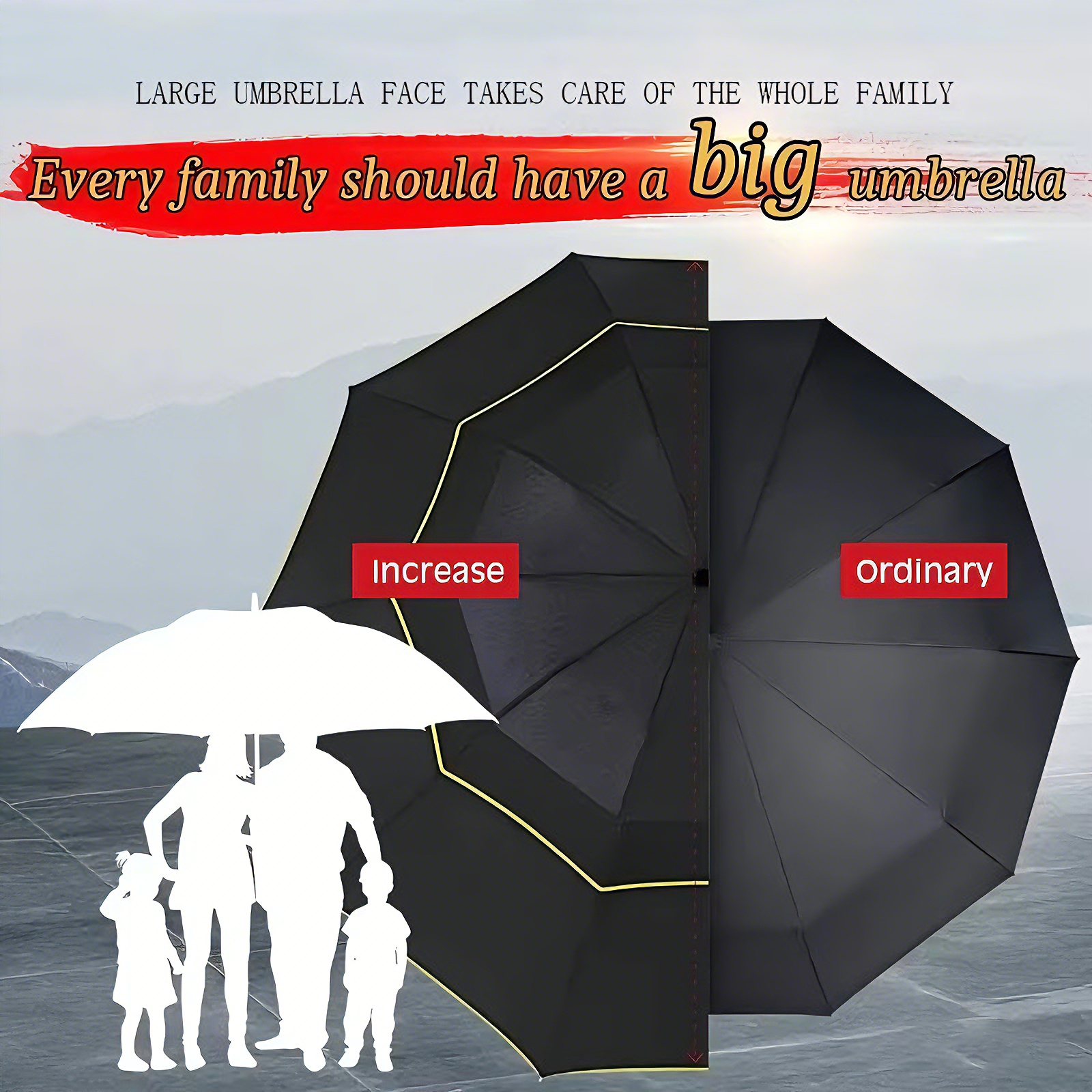 Double Strong Wind Resistant U - Travel Umbrella Compact ulasan dan harga