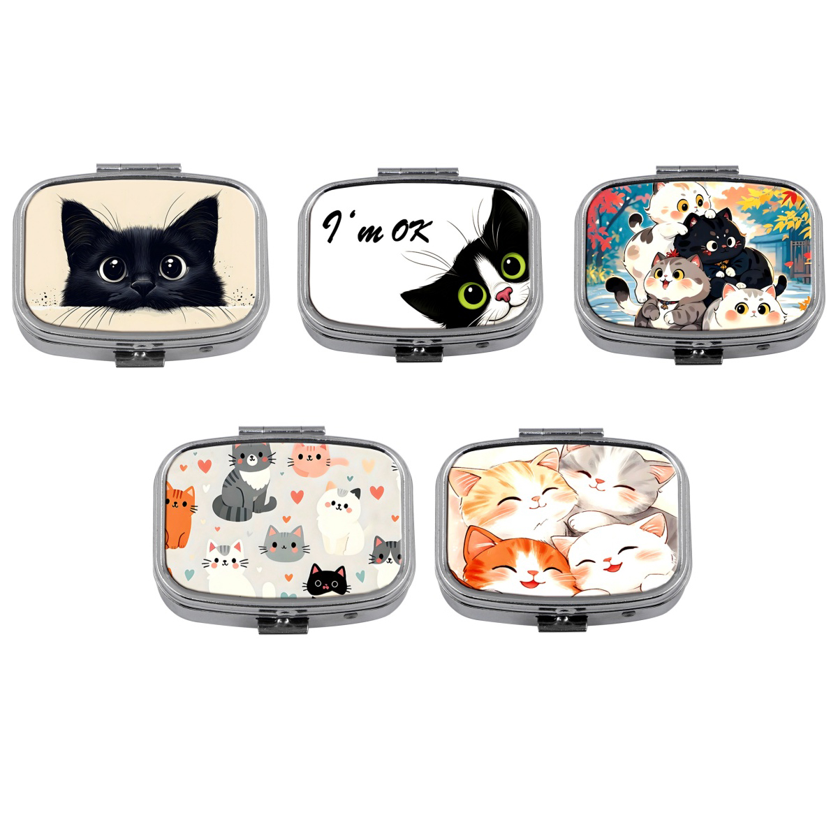 Cute Cat Pill Box 2-Compartmen - Travel Accessories For Japan ulasan dan harga