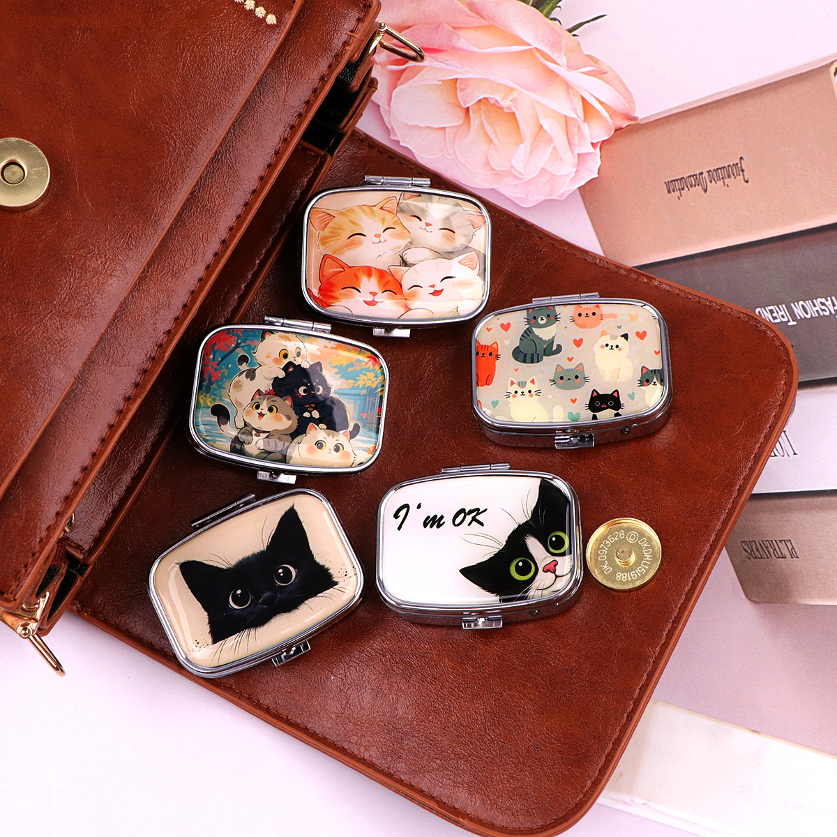 Cute Cat Pill Box 2-Compartmen - Travel Accessories For Japan ulasan dan harga