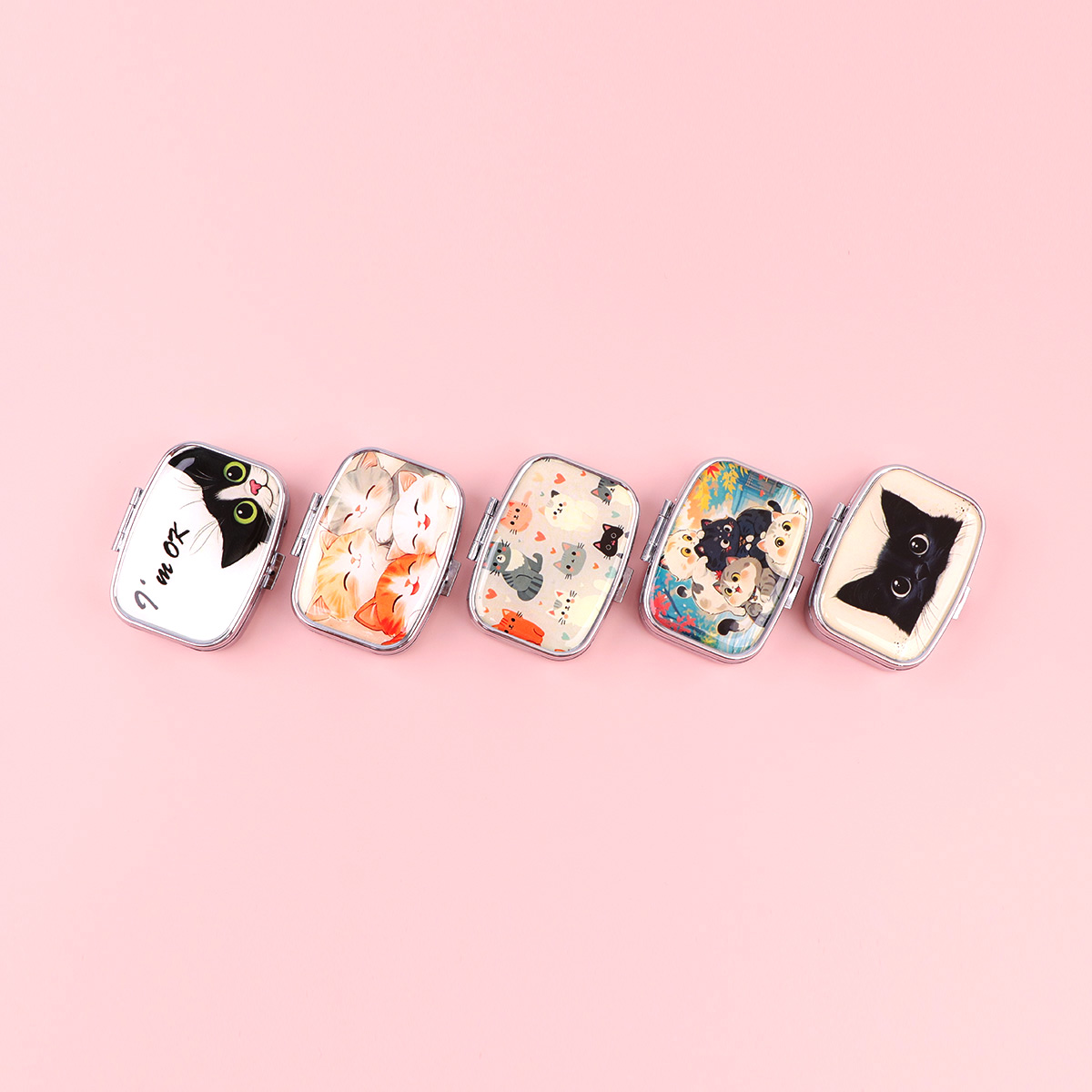 Cute Cat Pill Box 2-Compartmen - Travel Accessories For Japan ulasan dan harga