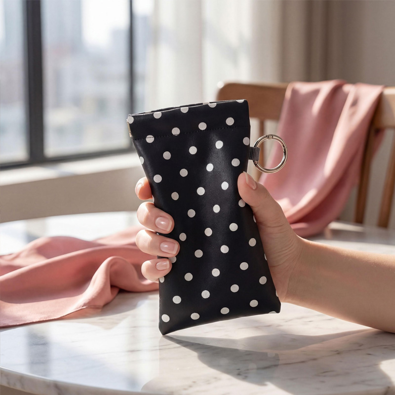 1pc Polka Dot Eyeglass Pouch w - Travel Accessories Pouch For Women ulasan dan harga
