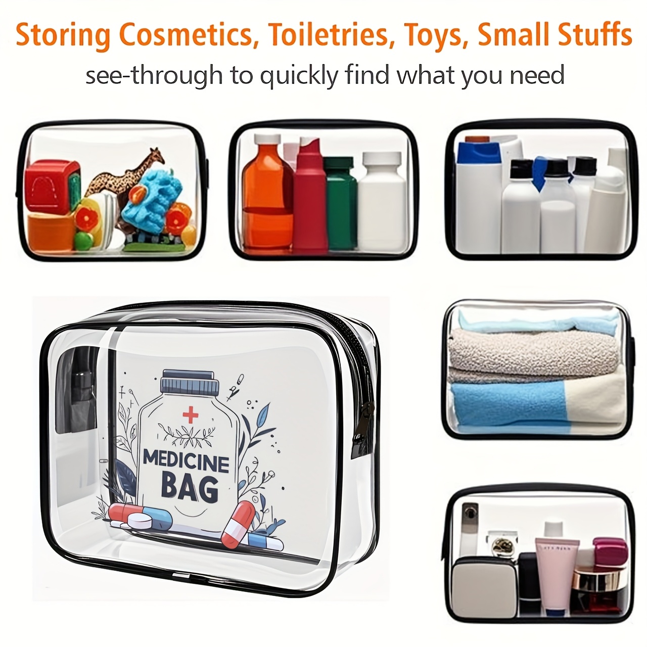1pc Clear Makeup Bag Transpare - Toiletry Bag Tsa ulasan dan harga