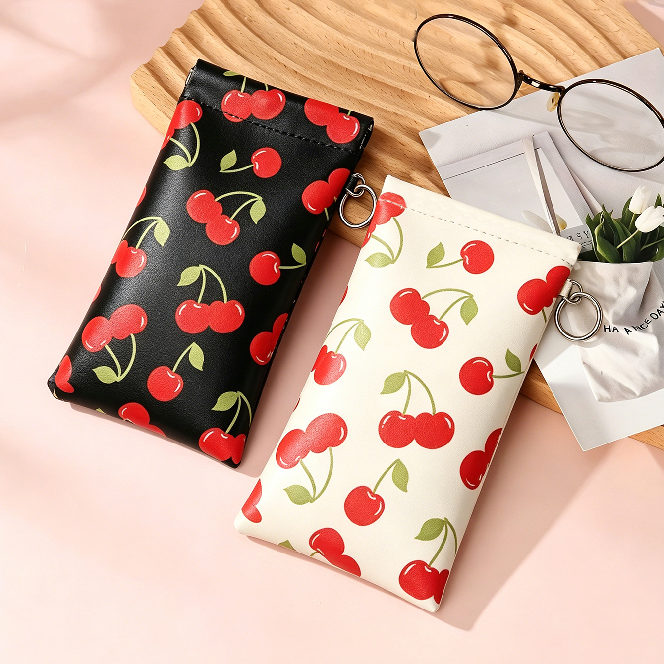 Cute Cherry Print Sunglasses P - Travel Accessories Pouch For Women ulasan dan harga