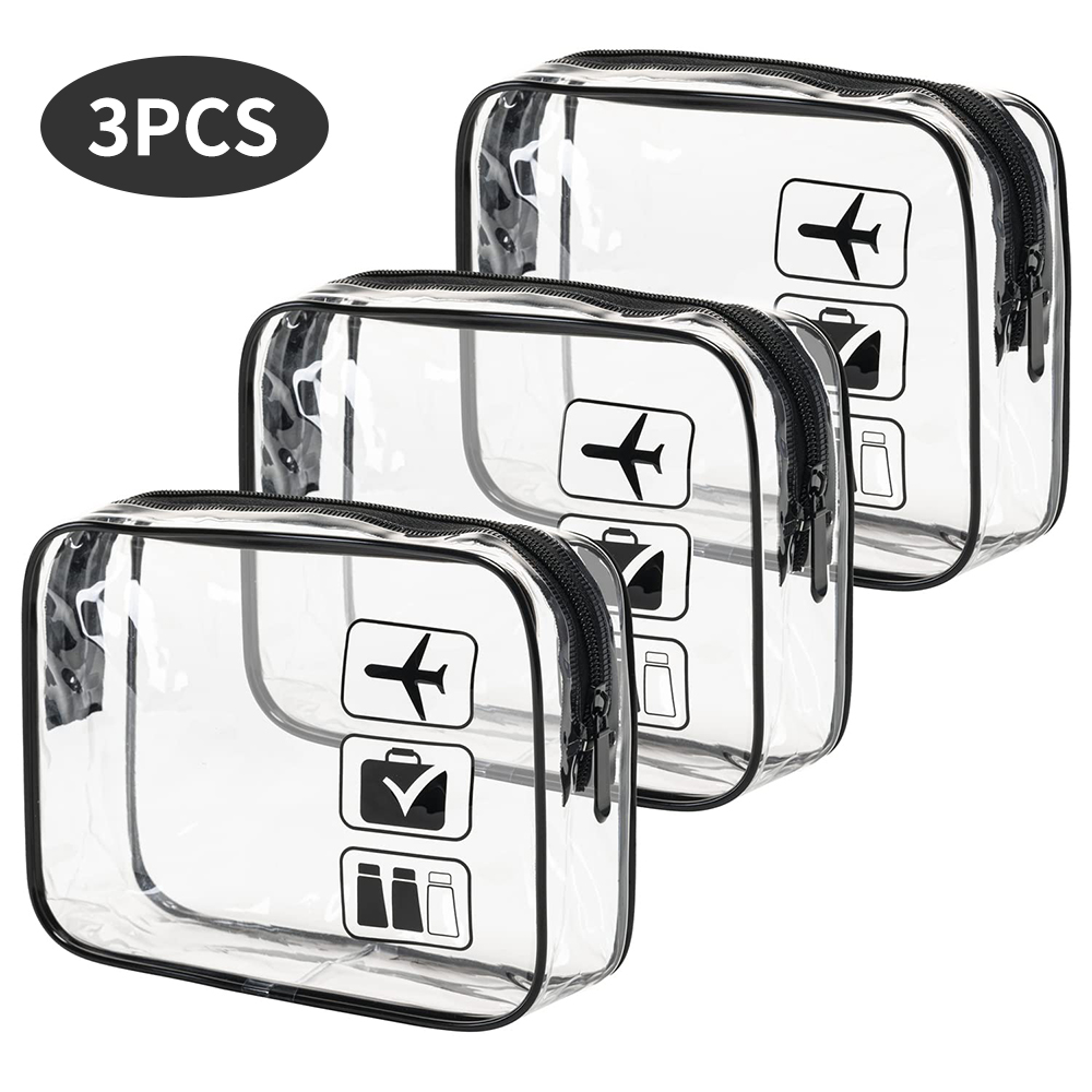 Cosmetic Pouch 3 Pcs Clear Toi - Toiletry Bag Tsa ulasan dan harga