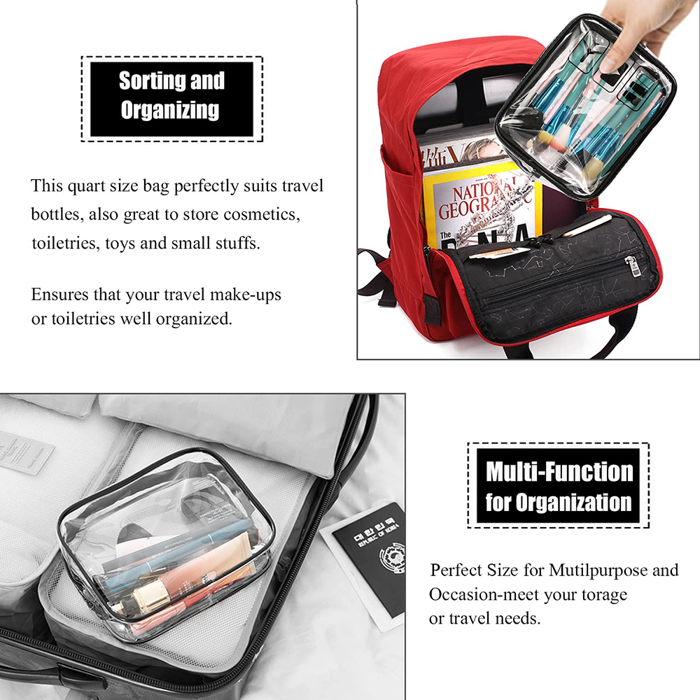 Cosmetic Pouch 3 Pcs Clear Toi - Toiletry Bag Tsa ulasan dan harga