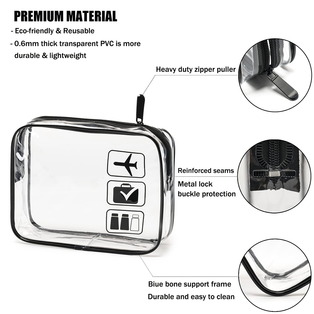 Cosmetic Pouch 3 Pcs Clear Toi - Toiletry Bag Tsa ulasan dan harga