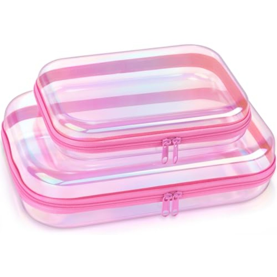 Clear Hard Shell Zipper Case,  - Toiletry Bag Tsa ulasan dan harga